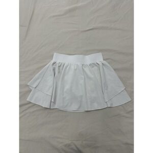 Cider Women's White Skirt‎ Built In Shorts Size M Elastic Waist